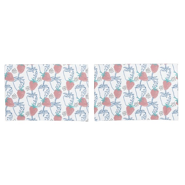 ٍ Strawberry Pattern Kissenbezug (Vorderseite-Set)