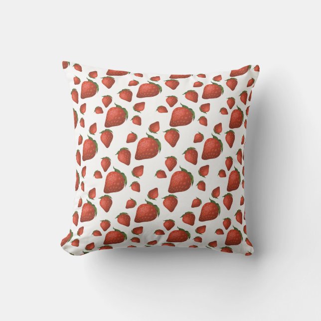 Strawberry Pattern Red Fruit Kissen (Vorderseite)