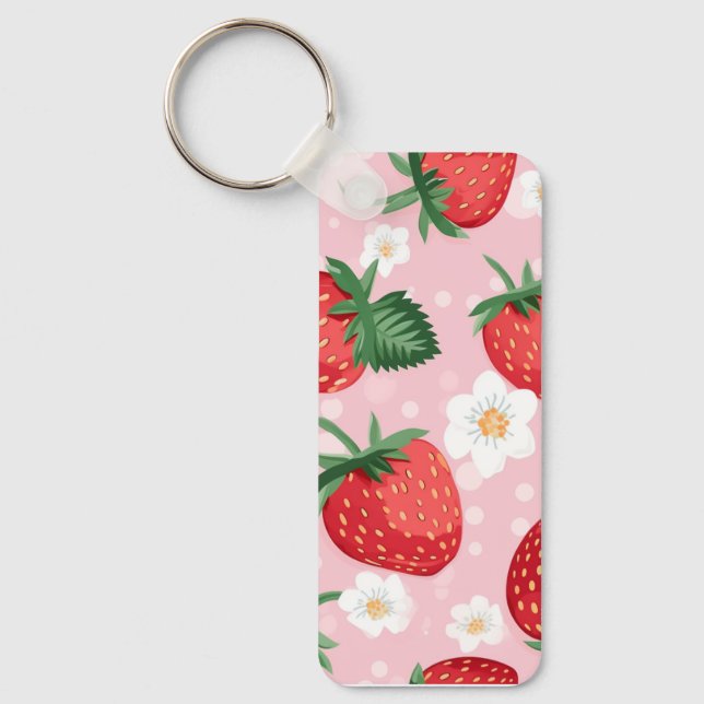 Strawberry Pattern Schlüsselanhänger Charm (Vorderseite)