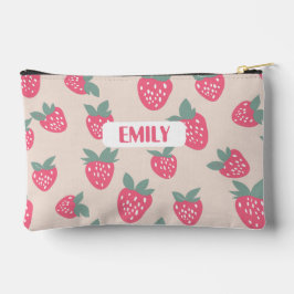 Strawberry Pencil Case with Name Zubehörtasche