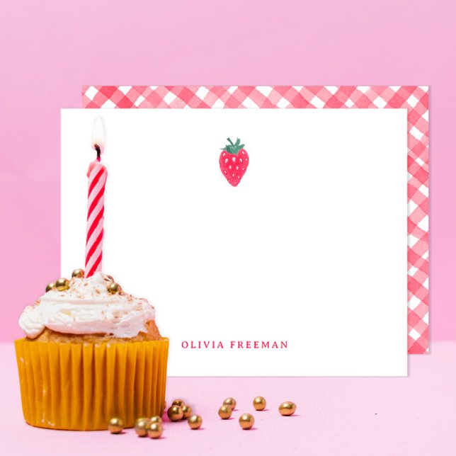 Strawberry Personalisiert Stationery - Rotes Obst Mitteilungskarte (Von Creator hochgeladen)