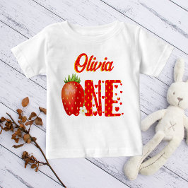 Strawberry personalisierter Name Baby T-shirt