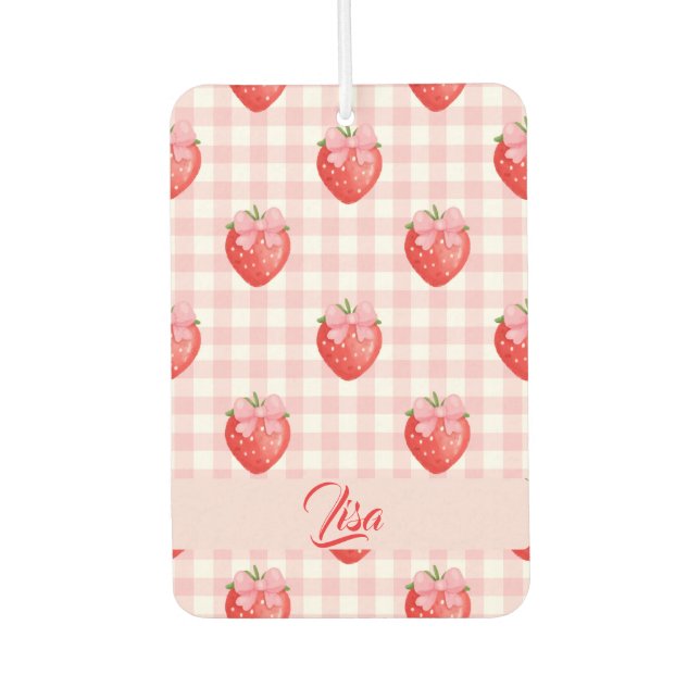 Strawberry Personalized Air Freshener Autolufterfrischer (Vorderseite)