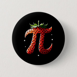 Strawberry Pi Day Funny Mathe Lehrer Student 3.14 Button
