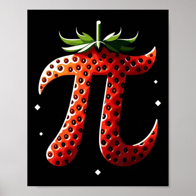 Strawberry Pi Day Funny Mathe Lehrer Student 3.14 Poster (Vorne)