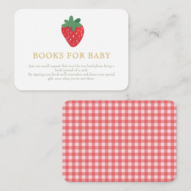 Strawberry PicnicBaby Books für das Baby Begleitkarte (Vorne/Hinten)