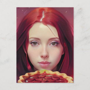 Strawberry Pie Goddess Postcard Postkarte