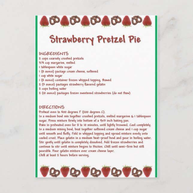 Strawberry Pie Postkarte (Vorderseite)