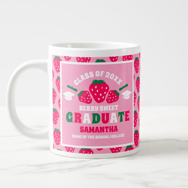 Strawberry Pink Abschluss Jumbo-Tasse (Links)