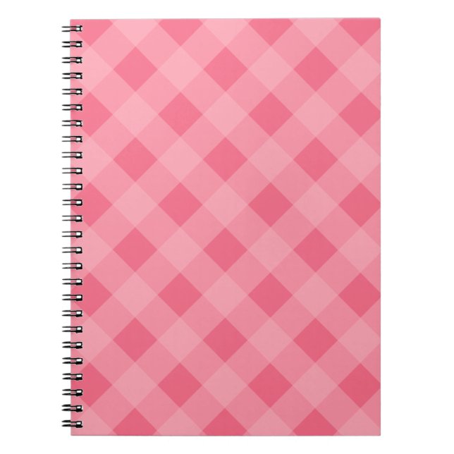 Strawberry Pink Gingham Notebook Notizblock (Vorderseite)