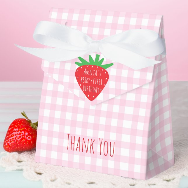 Strawberry & Pink Kariert Girl Berry Geschenkschachtel (Von Creator hochgeladen)