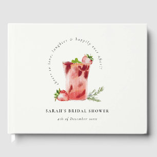 Strawberry Pink Margarita Cocktail Brautparty Gästebuch