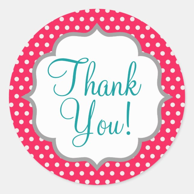 Strawberry Pink Polka Dots Runder Aufkleber (Vorderseite)