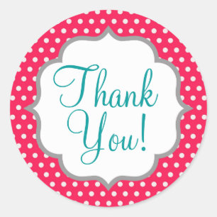 Strawberry Pink Polka Dots Runder Aufkleber