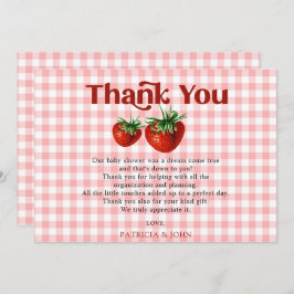 Strawberry Pink Red Berry Sweet Baby Dusche Dankeskarte