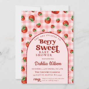 Strawberry Pink Red Berry Sweet Baby Dusche Einladung