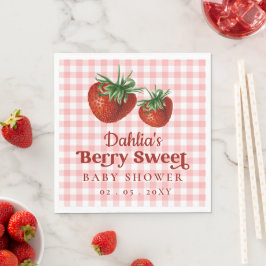Strawberry Pink Red Berry Sweet Baby Dusche Serviette