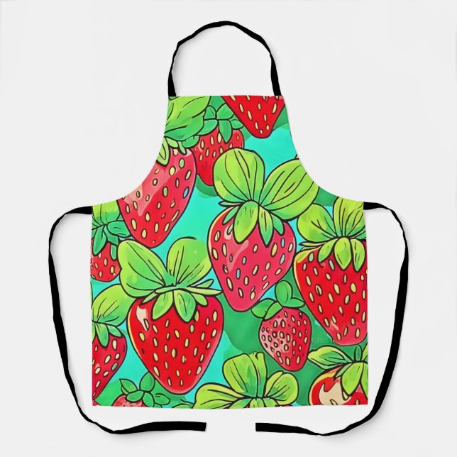 Strawberry Pop Art Pattern Schürze (Vorderseite)