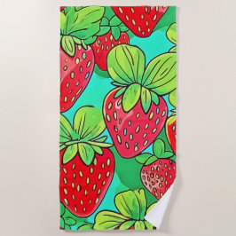 Strawberry Pop Art Pattern Strandtuch