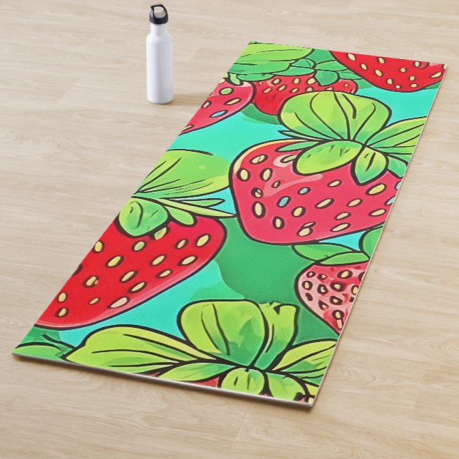 Strawberry Pop Art Pattern Yogamatte (Beispiel)