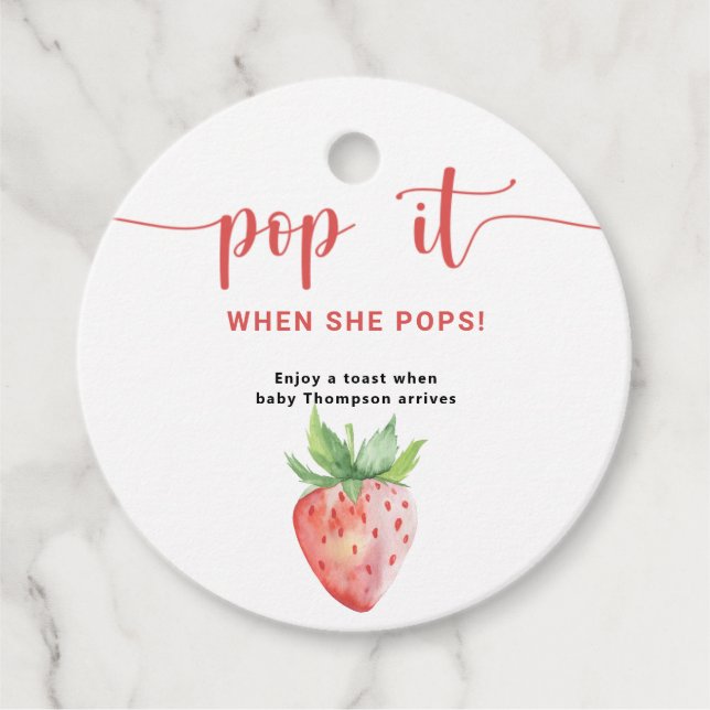 Strawberry Pop, wenn sie Pop Geschenkanhänger (Vorderseite)