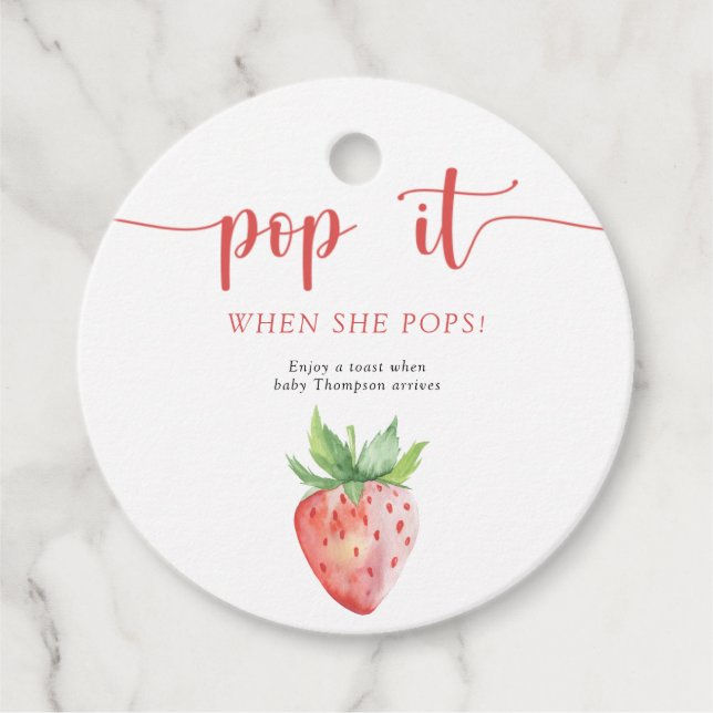 Strawberry Pop, wenn sie Pop Geschenkanhänger (Vorderseite)