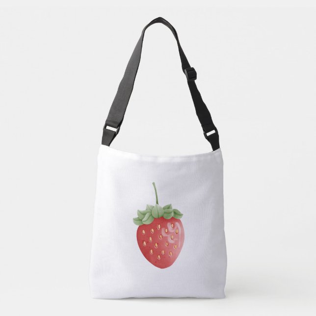 Strawberry Print Tragetaschen Mit Langen Trägern (Vorderseite)