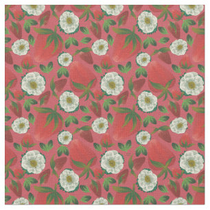 Strawberry Red Floral Muster Stoff