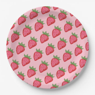 Strawberry Red Pink Berry Sweet Pappteller