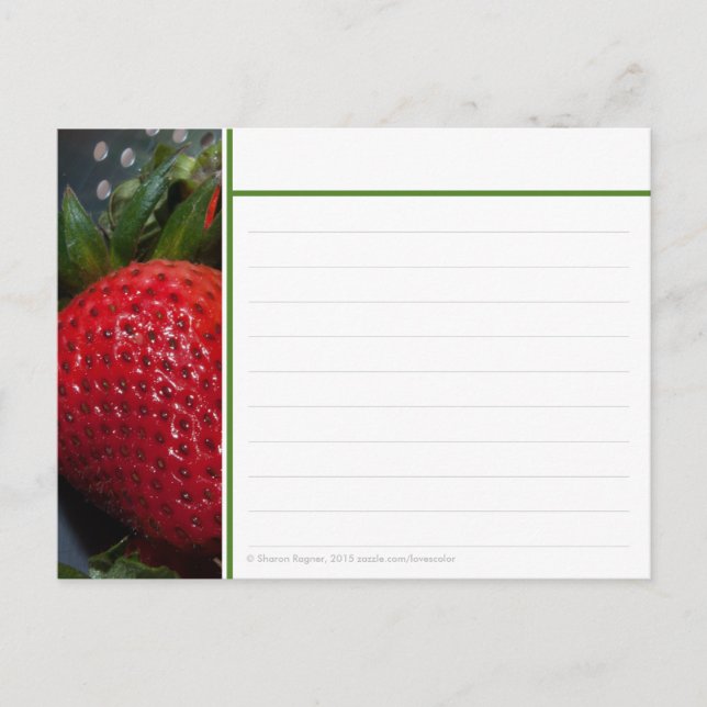 Strawberry-Rezept-Karte Postkarte (Vorderseite)