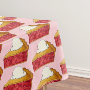 Strawberry Rhubarb Pie a la Mode Dessert Slice Tischdecke