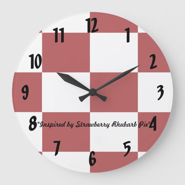 Strawberry Rhubarb Pie Große Wanduhr (Vorderseite)