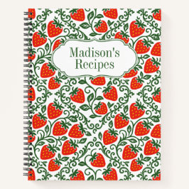 Strawberry Rustic Farmhouse French Country Recipe Notizbuch