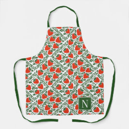 Strawberry Rustic Farmhouse Monogram Schürze