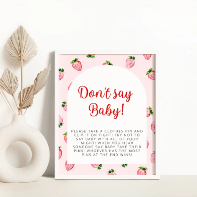 Strawberry Say Baby Shower nicht Poster (Von Creator hochgeladen)