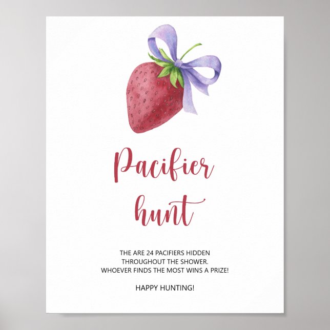 Strawberry - Schnuller jagen Kinderduschenspiel Poster (Vorne)