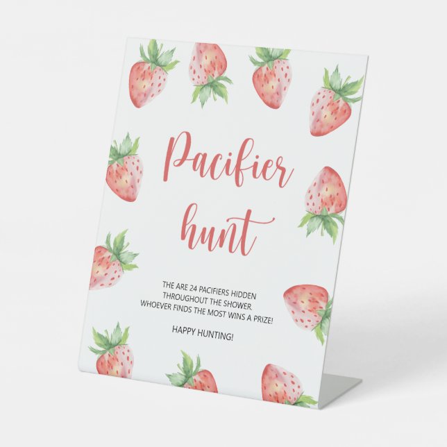 Strawberry - Schnuller jagen Kinderduschenspiel Sockelschild (Vorderseite)