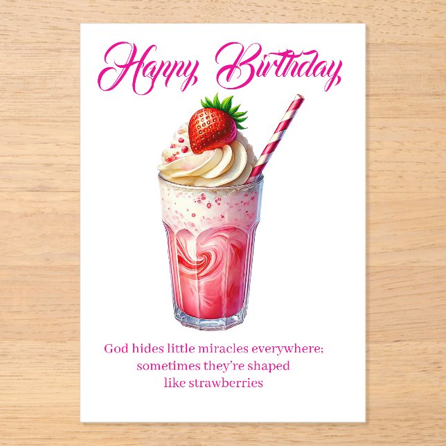 Strawberry Shake Christian Greeting Card Acryleinladungen (Vorderseite)