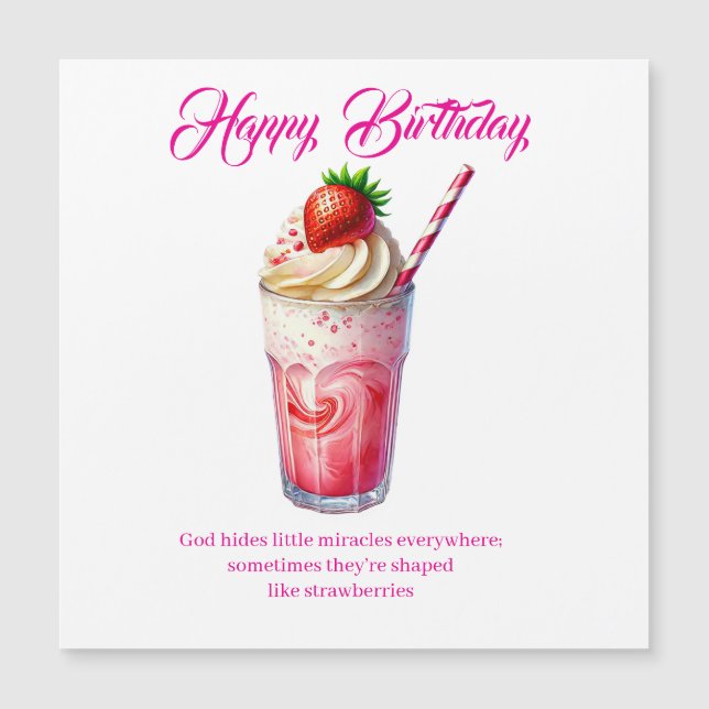 Strawberry Shake Christian Greeting Card Magnetkarte (Vorderseite)
