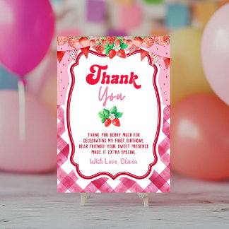 Strawberry Shortcake 1st Birthday Thank You Card Einladung