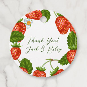 Strawberry Shortcake Gastgeschenk Hochzeit Tag Geschenkanhänger