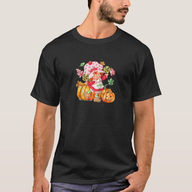 Strawberry Shortcake Halloween Pumpkins And Candy  T-Shirt (Vorderseite)