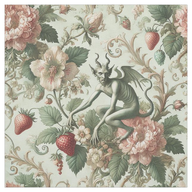 Strawberry Sins - Gothic Statement Tile Stoff (Muster)