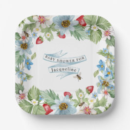 Strawberry so Berry Sweet Baby Boy to Bee Shower Pappteller