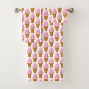 Strawberry Soft Serve Pickleball Sweet White Badhandtuch Set