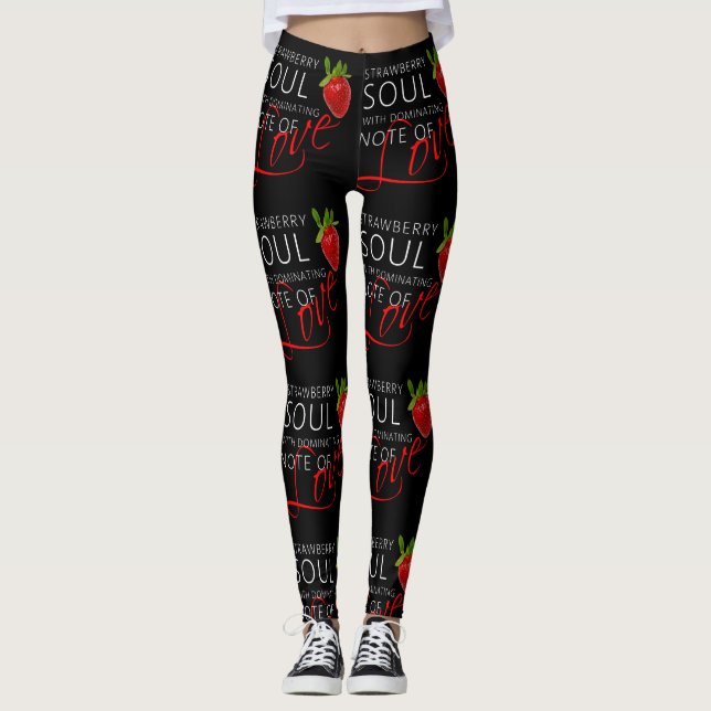 Strawberry Soul Black Leggings (Vorderseite)