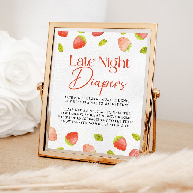 Strawberry Spate Night Diapers Berry Sweet Showdus Poster (Von Creator hochgeladen)