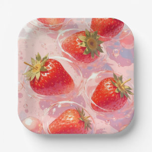 Strawberry Splash Pappteller