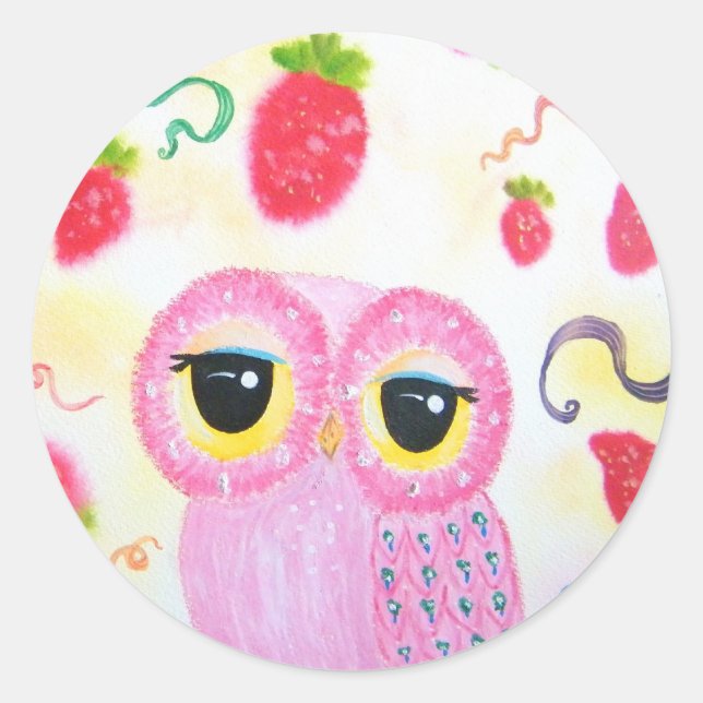 Strawberry Strawberry Runder Aufkleber (Vorderseite)