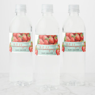 Strawberry Summer Baby Dusche Wasserflaschenetikett